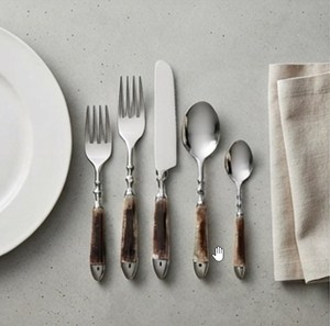 Vintage Flatware <b>Set</b> With <b>Marble</b> Handles High Mirror Polish Dishwasher Safe 5 Piece Cutlery For Wedding Tabletop Use - Product Image 6