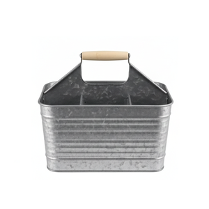 Recipiente Multiusos Resistente de Metal Galvanizado, Color Gris - Product Image 3