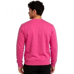 Sudadera de Cuello Redondo Rosa para Hombre, Corte Regular, Tejida, Color Sólido, Informal, para Otoño - Product Image 2