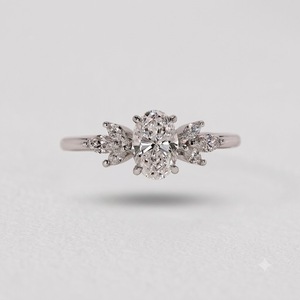 Bague de mariage en diamant cultivé en laboratoire E VVS2 Clarity, or véritable 10K, diamant ovale 2,24 carats, bague de fiançailles, bague délicate, bague de promesse - Product Image 5