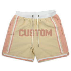 Custom Men's Cotton <b>Shorts</b> Solid Color Drawstring Waist Casual Sport Style Breathable Front Letter Printing - Product Image 2