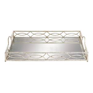 <b>Silver</b> Distressed Iron Serving Tray Decorative Tray - Product Image 3