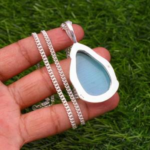 Colgante de ópalo de fuego triple hecho a mano en plata de ley 925, amuleto de piedra preciosa natural, joyería para mujer, regalo al por mayor - Product Image 5