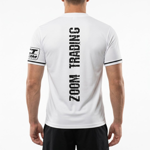 T-shirt tendance pour homme, 100% polyester, toile unie, écologique, respirant, manches courtes, vêtements décontractés, impression personnalisée OEM - Product Image 2