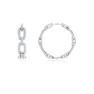 Pendientes de Aro de Lujo con Cadena y Diamantes Cultivados en Laboratorio, Chapados en Oro 10K 14K 18K y Plata de Ley 925 935 con Baño de Rodio, Ideales para Bodas y Fiestas - Product Image 4