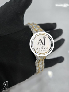 AARVA JEWELS นาฬิกาข้อมือสแตนเลสสตีลสุดหรู หน้าปัด 38 มม. ระบบควอตซ์แบบอนาล็อก กระจกแซฟไฟร์ สายซิลิโคน สแตนเลสสตีลแบบซ่อน - Product Image 2