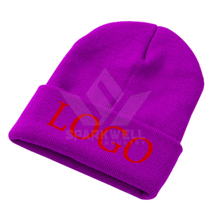 Bonnet unisexe en tricot couleur unie avec logo brodé jaune – Chapeau d'hiver décontracté pour adulte 56-58 cm – Bonnet chaud en acrylique - Product Image 6