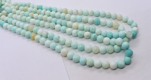 ลูกปัดโอปอลเปรูธรรมชาติทรงกลมเรียบ ขนาด 8-8.5 มม. สีฟ้า โอปอลเปรูทรงกลม ลูกปัดโอปอลสีฟ้าไล่เฉดสีฟ้าสำหรับทำเครื่องประดับ - Product Image 3