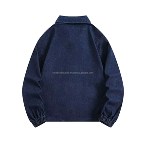 High Quality Custom Logo Stylish Casual <b>Men</b> Denim Jacket OEM Fashion Vintage <b>Jeans</b> Jacket Oversized Hip Hop Streetwear - Product Image 2