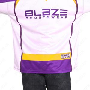 Blaze Fight Wear Alta calidad CustomIce Hockey Jersey O-cuello Manga completa Formal Microfibra Diseño de punto Camisetas para hombres - Product Image 3