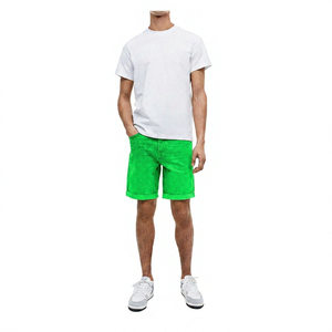 Pantalones Cortos Bermuda de Algodón Lavado de Color Sólido para Hombre, Cintura Media, Cierre de Botones, Estilo Casual, Gris - Product Image 5