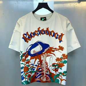 T-shirts personnalisables en gros, modèles vierges 100 % coton peigné, étiquettes de col personnalisées, service de calibrage des tailles et de correspondance des couleurs - Product Image 3
