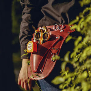 Ceinture porte-outils en cuir véritable robuste pour fleuriste, avec sangle à boucle réglable et rangement multi-compartiments, à vendre - Product Image 2