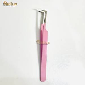 Pince à épiler professionnelle Bellus International Gray Rock pour extensions de cils, en acier inoxydable, pointe lisse et pointue, durable, logo personnalisé - Product Image 1