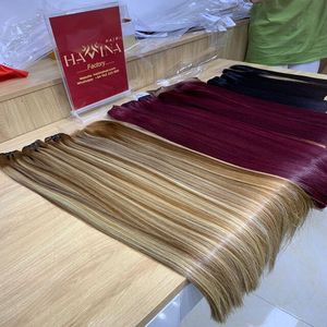 Cabello Remy marrón Virgen Cutícula Alineada Hueso Recto Piano Cabello con bolsa de cierre transparente Muestra gratis Paquetes de cabello humano - Product Image 5