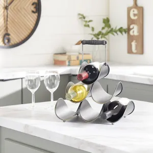 Soporte para Botellas de Vino de Metal de Lujo Contemporáneo, Hecho a Mano por el Fabricante, de Aluminio, Impermeable, con Capacidad para 5L, Elegante Botellero - Product Image 1