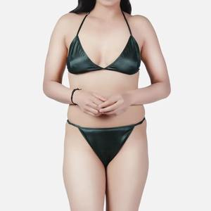 SWomen's Sexy Bandage Triangle Bikini Set <b>Thongs</b> Panties Print Two Piece Bathing Suit for <b>Beach</b> Wear Customizable Logo Waist - Product Image 4