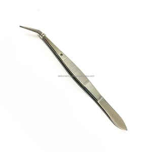 Pince à épiler chirurgicale manuelle incurvée en acier inoxydable de 12 cm certifiée CCC, pointe dentelée, marque privée OEM - Product Image 5