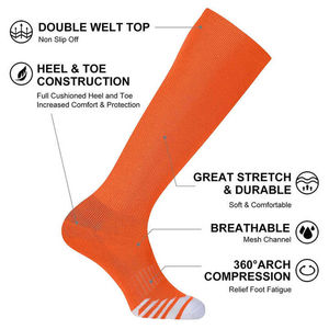 Calcetines Deportivos de Fútbol hasta la Rodilla, Color Naranja, Transpirables, Tejidos, para Adultos, Estilo Verano - Product Image 4