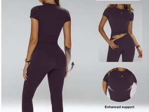 Conjunto de Yoga para Mujer de Dos Piezas, Ropa Deportiva de Spandex/Poliéster de Secado Rápido, Transpirable y Elástica, Personalizable - Product Image 5