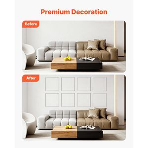 Kit de 12 panneaux de lambris en polystyrène 20 x 20 cm, légers, imperméables et peignables, pour murs décoratifs faciles à réaliser - Product Image 3