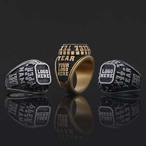 แหวนสั่งทำ BOJ รุ่น 025 สลักชื่อและโลโก้ตามต้องการ แหวนเงินแท้ 925 ชุบทอง ดีไซน์ทำมือ ราคาพิเศษ - Product Image 1