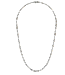 Diamant rond minimaliste certifié IGI, diamant cultivé en laboratoire, or blanc massif 18 carats, chaîne en or perlée délicate, bijoux fins - Product Image 1
