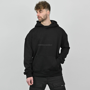 Bulk Workout Clothing Custom <b>Men</b> Hoodies Embroidered Oversize Unisex Plain <b>Black</b> Hoodies <b>Men</b> Blank Heavyweight Boxy Hoodie - Product Image 3