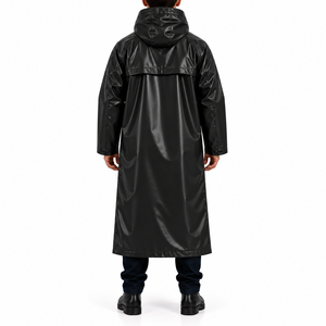 Impermeable Personalizado con Logotipo para Hombre, Chaqueta de Lluvia Larga con Capucha, Ropa de Trabajo Industrial, Color Sólido, Impermeable Resistente para Hombre - Product Image 2