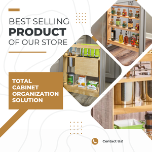 Organizador de Gabinete Extraíble Multifuncional de Madera con Cierre Suave, Estante Deslizante para Especias, Cajón para Gabinetes de Cocina y Baño - Product Image 4