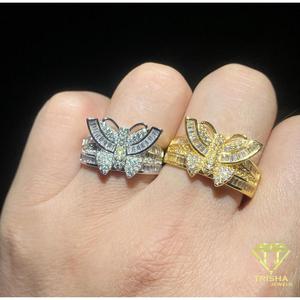 Anillo de Plata de Ley 925 con Diamante Moissanita de Primera Calidad para Minoristas y Revendedores de Joyería Hip Hop - Product Image 1