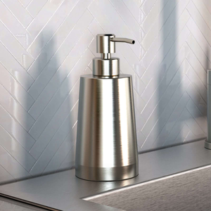 Dispensador de Jabón Líquido de Acero Inoxidable, Metal Pulido, para Uso en Hogar, Hotel y Restaurante - Product Image 1