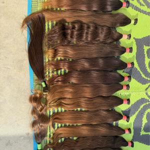 Extensiones de Cabello Humano Ondulado y Liso, Color Marrón, Naturales, Ligeras, Ecológicas, en Paquete a Granel - Product Image 4