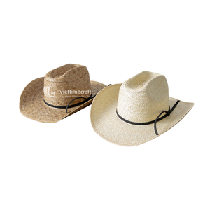 Sombrero de Paja Estilo Vaquero Y2K Natural Rush Grass con Ala Ancha y Correa Ajustable para Playa, Fiestas y Viajes - Product Image 4