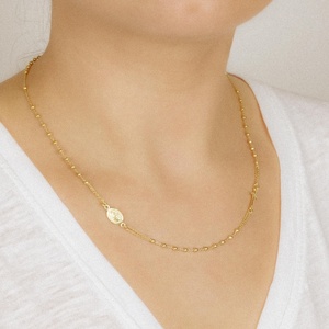Collar de Cadena de Rosario Clásico Chapado en Oro de 14K y Plata de Ley 925 con Colgante de Cruz y Virgen María, Regalo Religioso para Mujeres y Niñas - Product Image 6