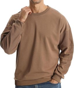 Nueva Colección, Sudadera para Hombre de Manga Larga, Cuello Caído, Color Sólido, Cómoda, Talla Grande, 100% Algodón, Impermeable - Product Image 6