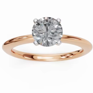 Bague en or avec diamant authentique 9K 14K 18K Or jaune rose blanc Métal Bijoux fins Idée cadeau Bague de fiançailles Bague de mariage pour elle - Product Image 1