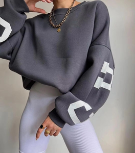 Sudadera Oversize de Cuello Redondo para Mujer, Teñida con Técnica Tie-Dye, Ecológica, Verde Sólido, Hombros Caídos, Manga Larga, Tejido de Algodón, Otoño Invierno - Product Image 5