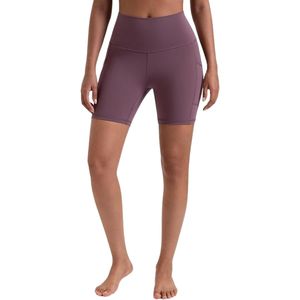 Shorts Deportivos Ajustados para Mujer, Color Sólido, para Gimnasio, Deportes, Running, Transpirables, Cintura Elástica, Cintura Alta - Product Image 3