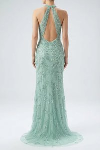 Vestidos de Noche de Lujo con Lentejuelas, Vestidos de Gala Elegantes sin Mangas con Cuello Alto y Corte Sirena para Mujer - Product Image 4
