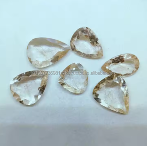 100% Forma de corte natural Cuarzo rutilo dorado Piedra preciosa suelta Alta calidad Joyería natural dorada Fabricación de cabujones Venta al por mayor - Product Image 2