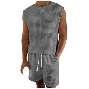 MEERA IMPEX Men's Summer Fitness Tank <b>Top</b> & Shorts Set 100% Polyester Quick Dry Fabric for Unrestricted Movement - Product Image 2