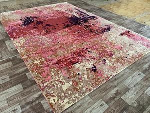 Tapis de prière moderne géométrique en laine et soie noué à la main, à poils longs, lavable, extra épais, pour salle à manger et maison - Product Image 3