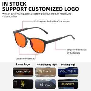Gafas de Juego de Alta Calidad con Protección Contra la Luz Azul |   Gafas de Computadora con Logotipo Personalizado |   Montura Metálica Rojo Naranja con Lentes TR90 con Filtro de Luz Azul - Product Image 5