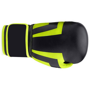Gants de boxe en PU noir et vert fluo avec fermeture Velcro, équipement d'entraînement respirant pour adultes de 14 ans et plus - Product Image 5