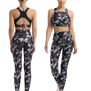 Ensemble de sport pour femme de qualité supérieure, design personnalisé, 2023, haut de sport sans manches à col en U, pantalon taille haute - Product Image 1