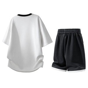 Nuevo Conjunto de Dos Piezas de Camiseta Polo para Hombre con Logotipo Personalizado OEM, Bloques de Color y Cuello Redondo, Camiseta de Manga Corta y Pantalones Cortos Casuales de Verano - Product Image 6