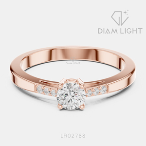 Bague de fiançailles ou de promesse en or blanc 14 carats avec diamant de laboratoire rond de 0,25 carat, couleur F+, clarté VS+, certifié IGI, idéale pour un cadeau - Product Image 3