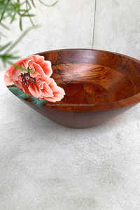 Cuenco de madera de venta superior, cuenco para servir ensaladas, fabricante al por mayor, nuevo diseño, cuenco para servir ensaladas de madera con acabado a mano - Product Image 4