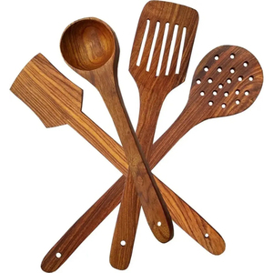 Juego de utensilios de cocina de madera modernos, hechos a mano, antiadherentes, seguros, colección de espátulas y cucharas para cocina, restaurante, ecológicos - Product Image 1